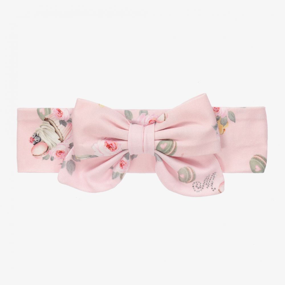 Monnalisa - Bandeau rose fleuri à nœud | Childrensalon