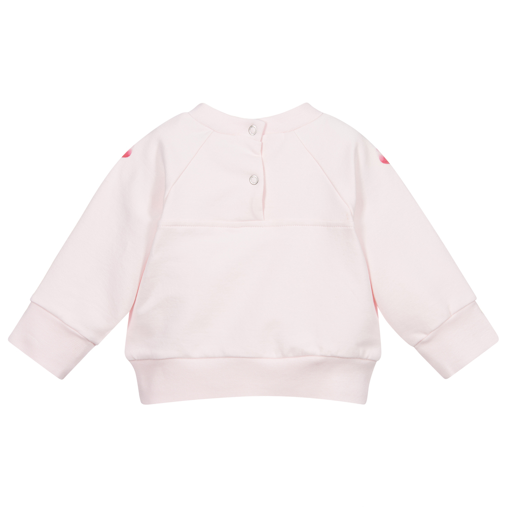 Monnalisa-Pink Floral Cotton Sweatshirt | Childrensalon Outlet