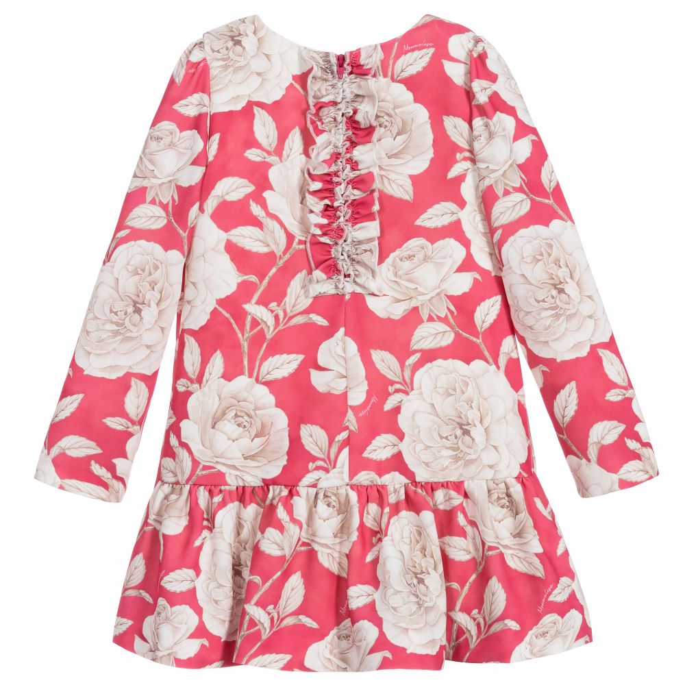 Monnalisa Chic-Pink Floral Crêpe Dress | Childrensalon Outlet