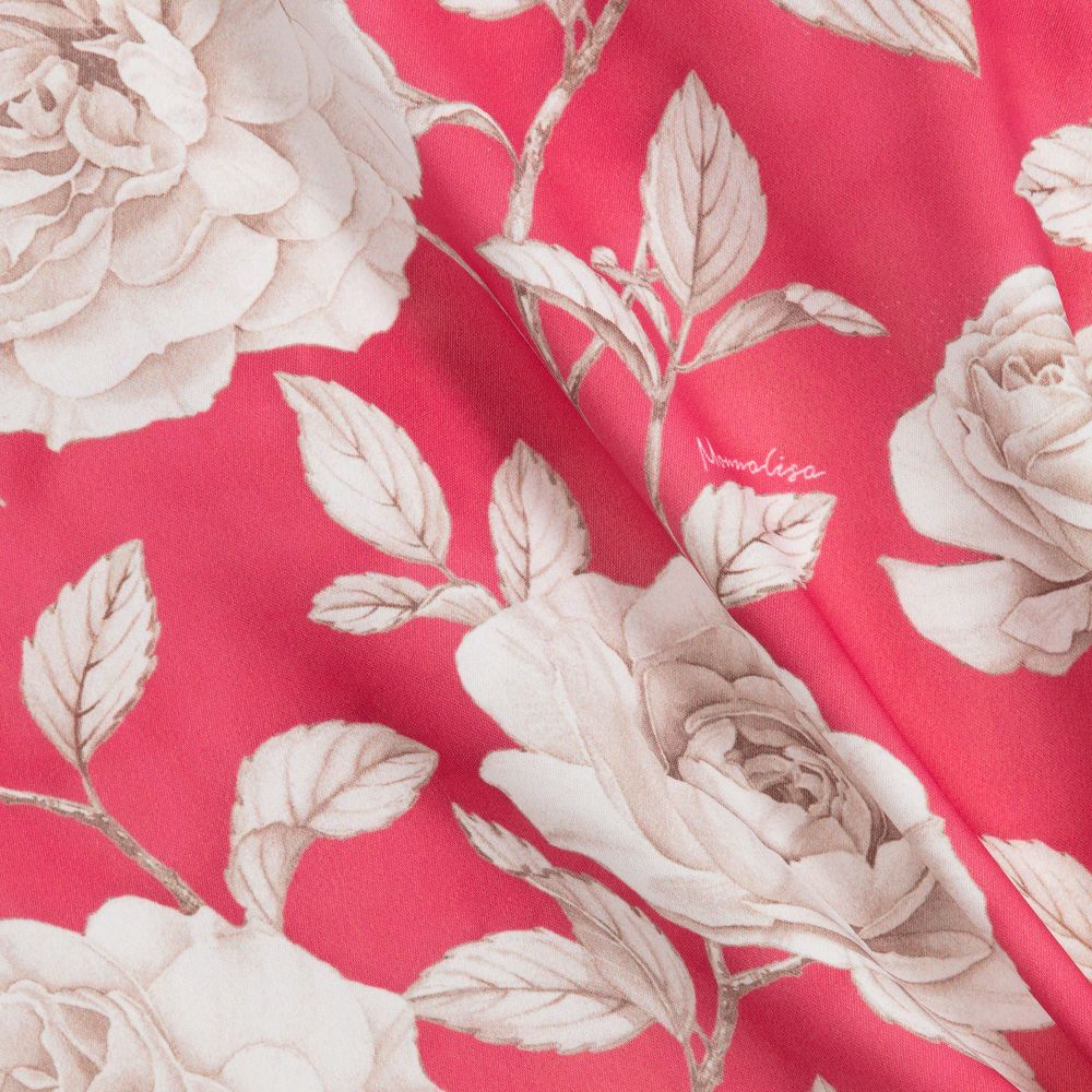 Monnalisa Chic-Pink Floral Crêpe Dress | Childrensalon Outlet