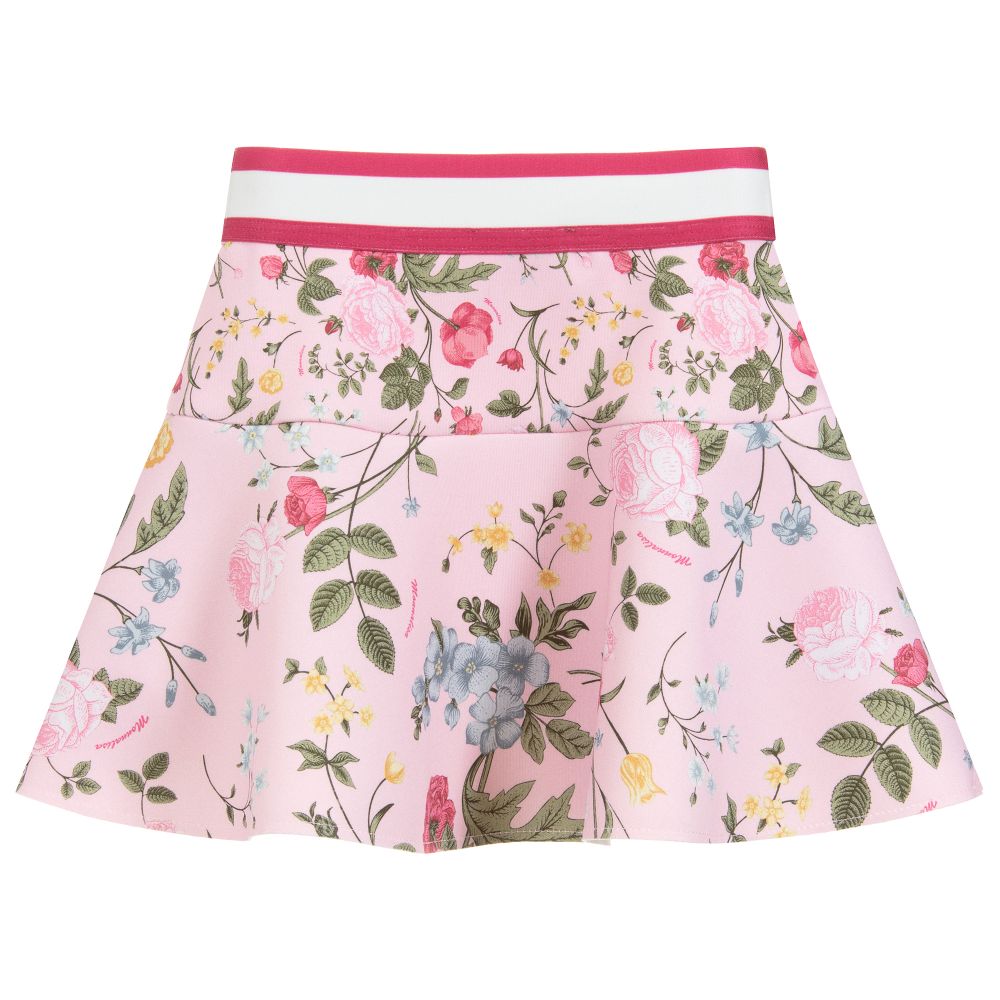 Monnalisa-Pink Floral Jersey Skirt | Childrensalon Outlet
