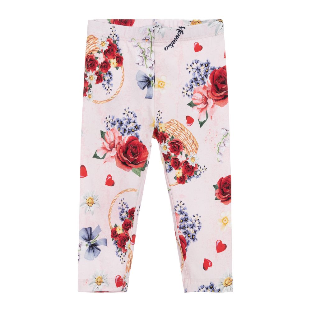 Monnalisa-Pink Floral Leggings | Childrensalon Outlet
