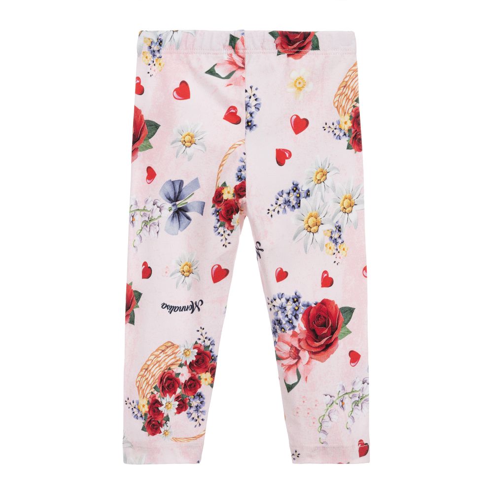 Monnalisa-Pink Floral Leggings | Childrensalon Outlet