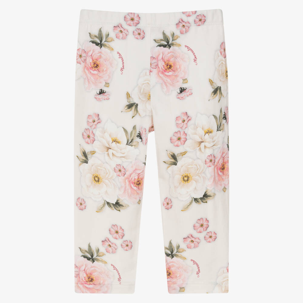 Monnalisa-Pink Floral Leggings | Childrensalon Outlet