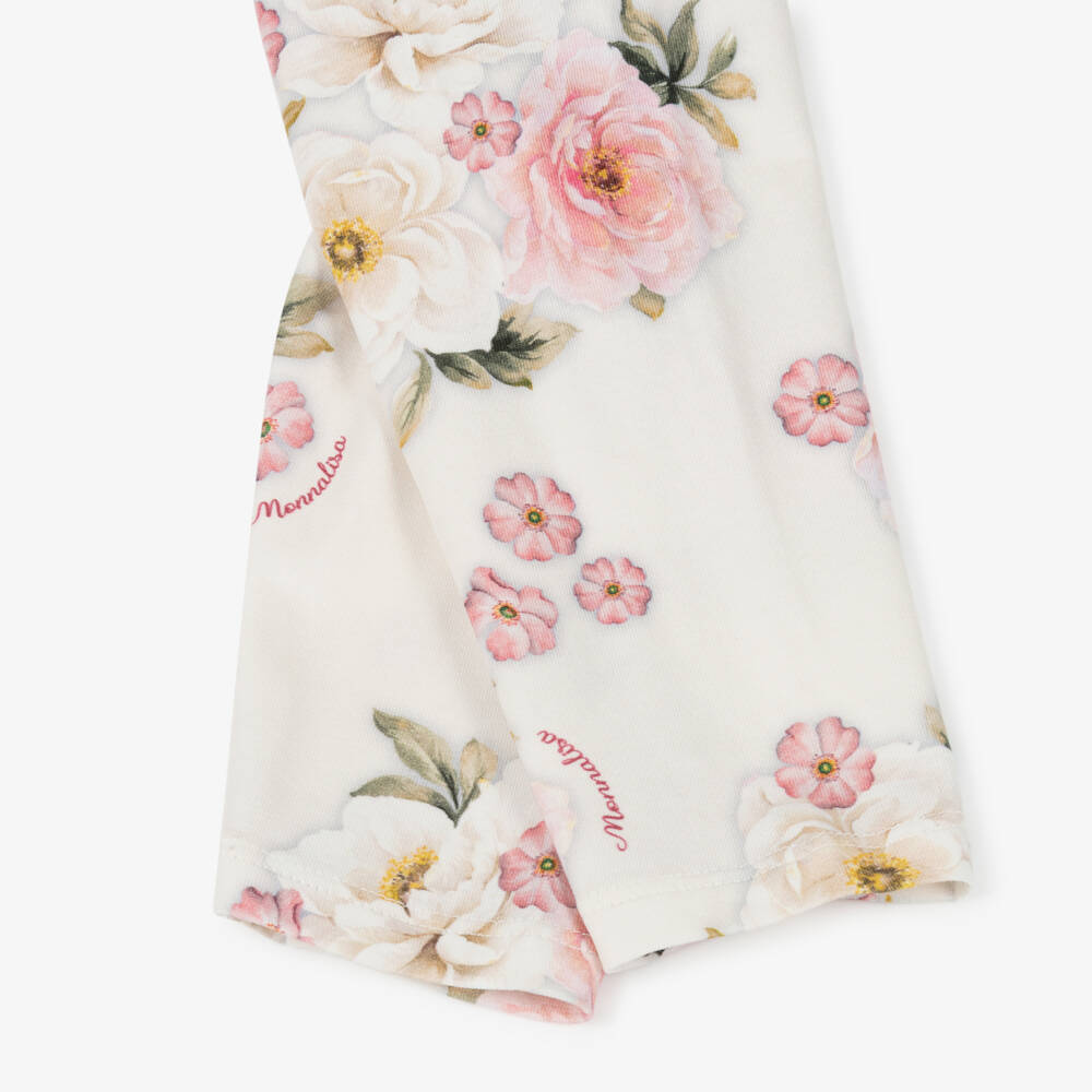 Monnalisa-Pink Floral Leggings | Childrensalon Outlet