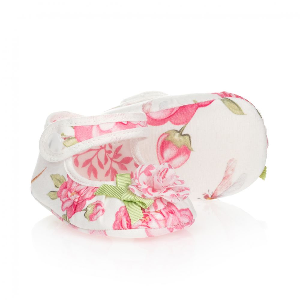 Monnalisa Bebé - Chaussons fleuris roses Bébé | Childrensalon