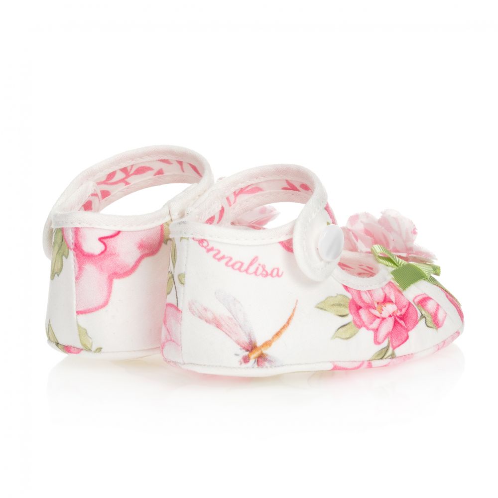 موناليزا Bebé-حذاء قطن لون زهري وعاجي للمولودات | Childrensalon Outlet