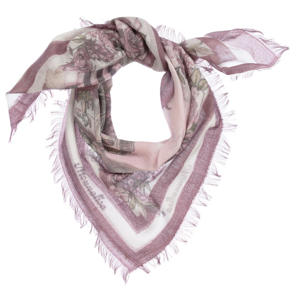 Monnalisa - Foulard rose à fleurs (72 cm) | Childrensalon