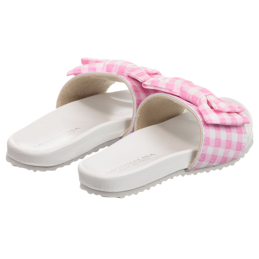 Monnalisa-Pink Gingham Check Sliders | Childrensalon Outlet