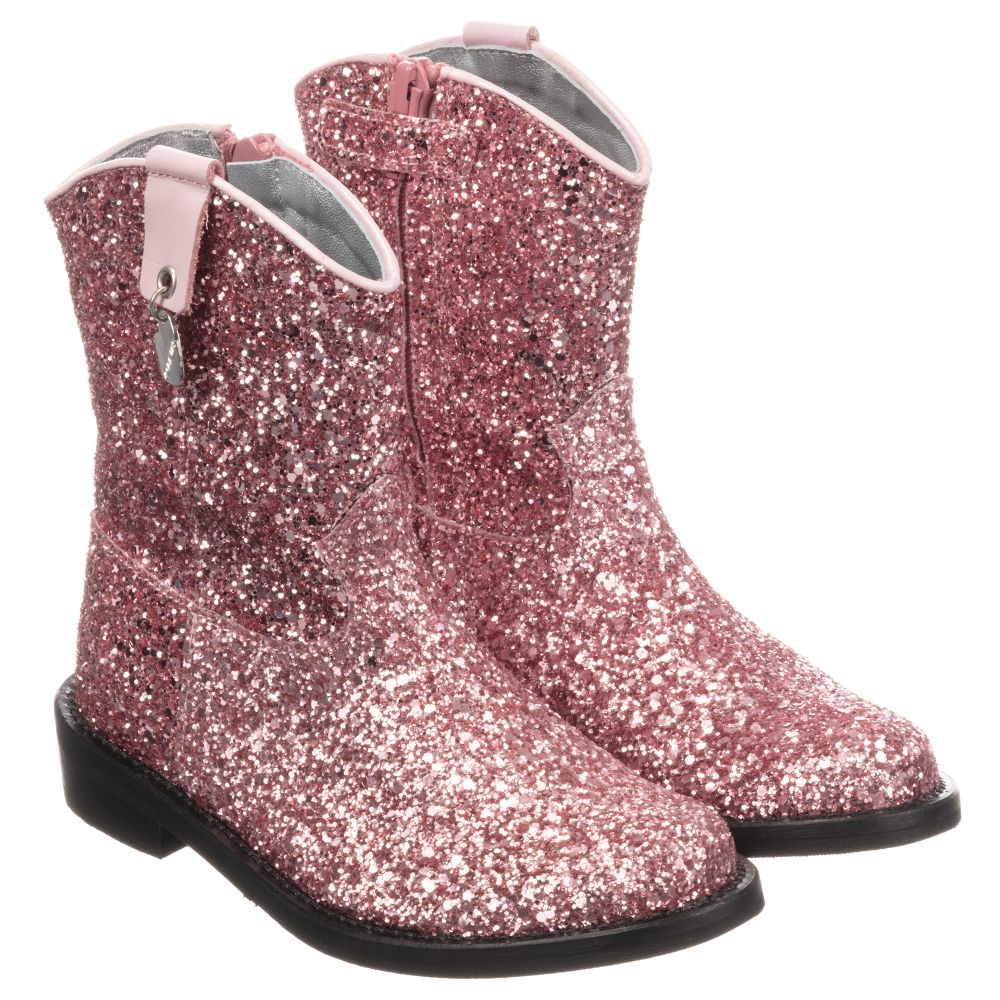 Monnalisa - Pink Glittery Boots | Childrensalon