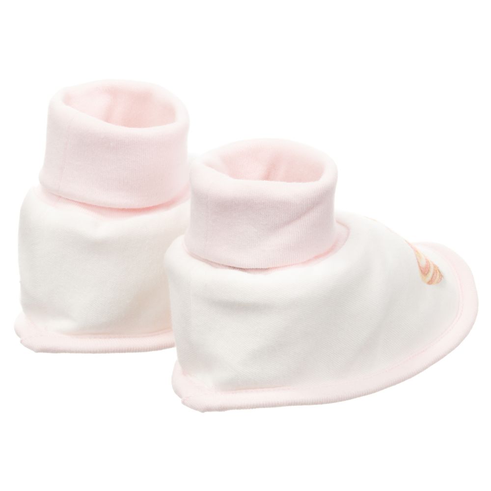 Monnalisa-Pink & Ivory Baby Booties | Childrensalon Outlet