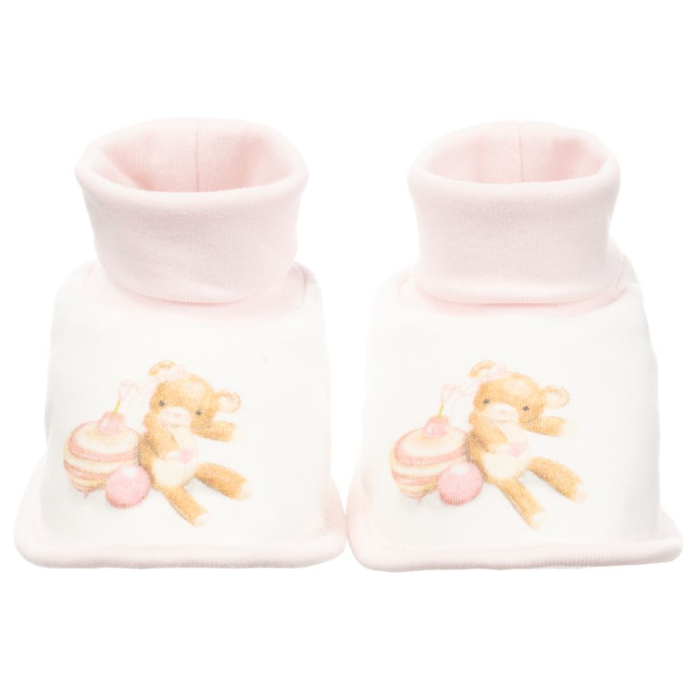 Monnalisa-Pink & Ivory Baby Booties | Childrensalon Outlet