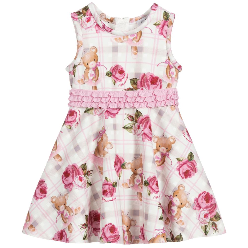 Monnalisa - Robe rose à motif nounours ballerine | Childrensalon