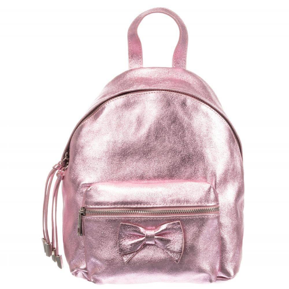 Monnalisa - Pink Leather Backpack (28cm) | Childrensalon
