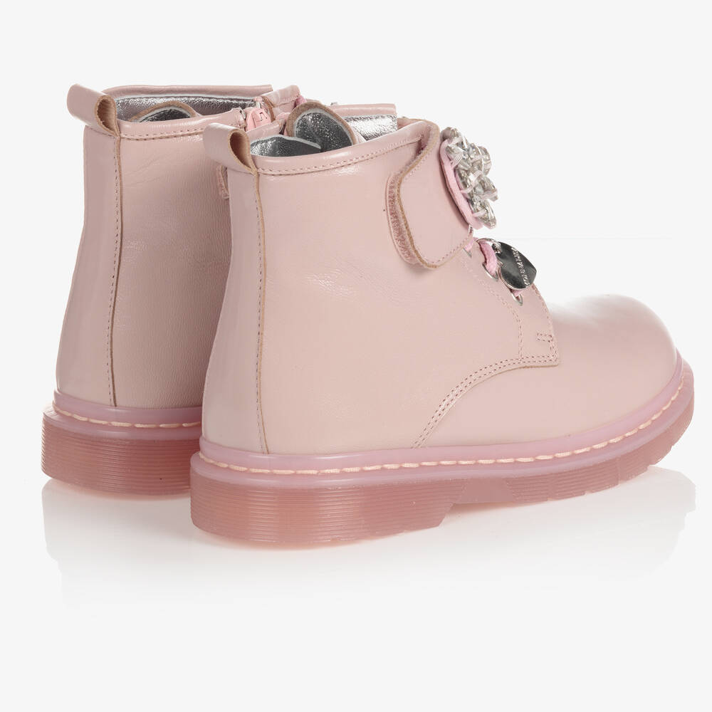 Monnalisa-Pink Patent Leather Boots | Childrensalon Outlet
