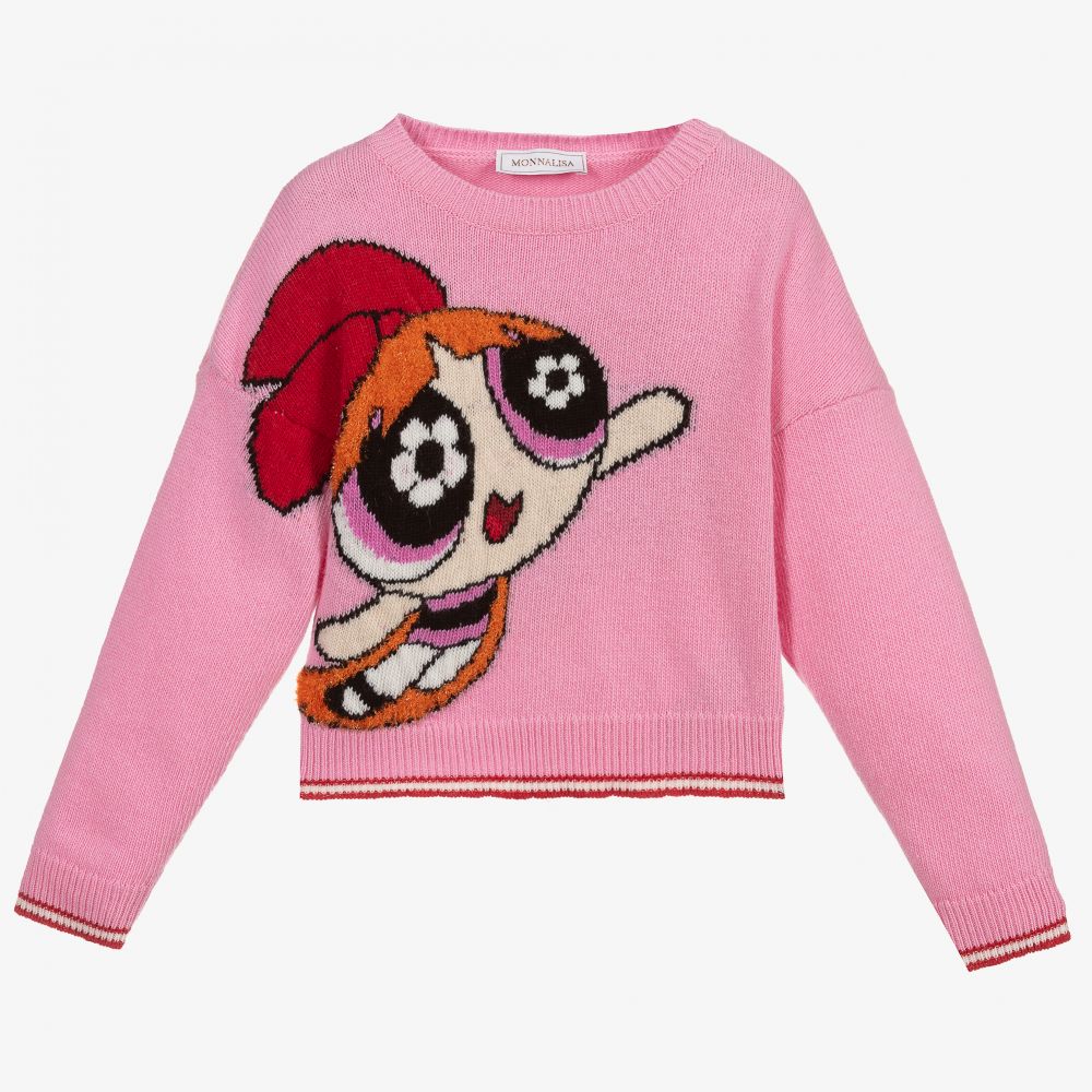 Monnalisa - Розовый свитер Powerpuff для девочек | Childrensalon