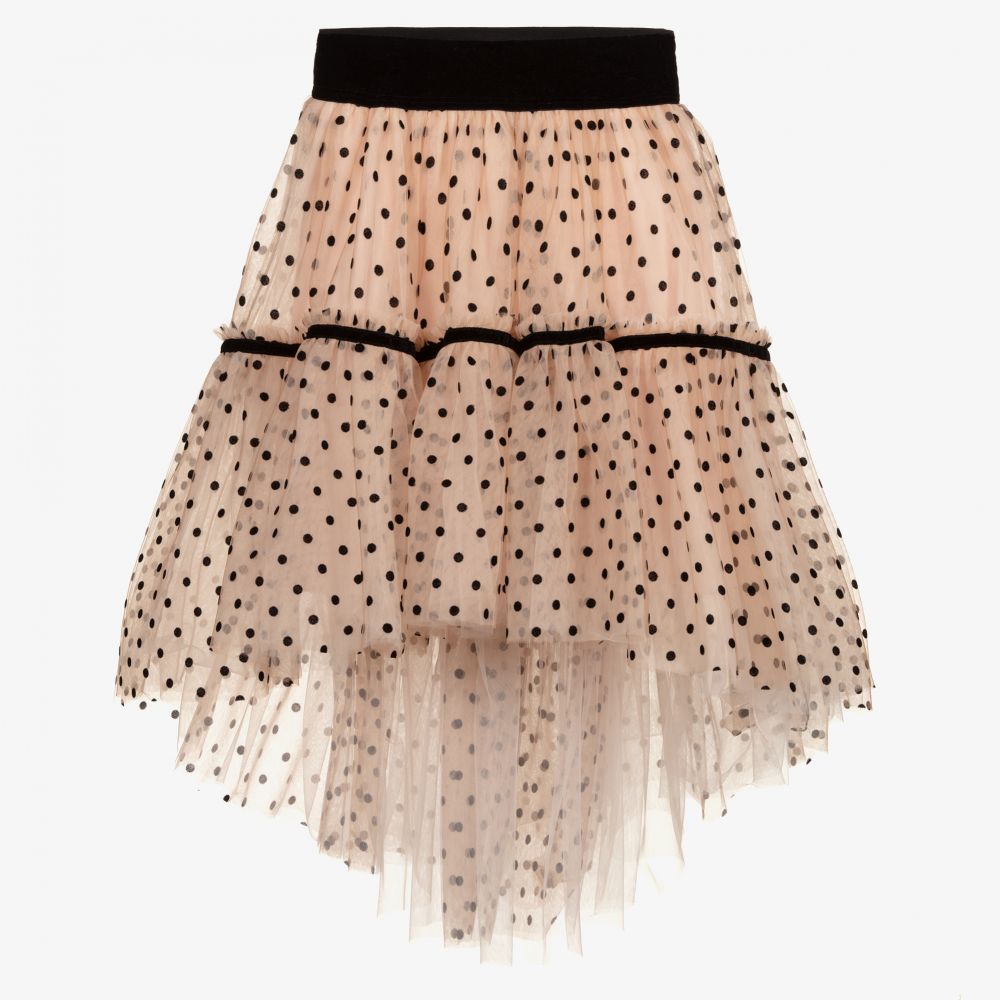 Monnalisa - Jupe à pois rose en tulle | Childrensalon