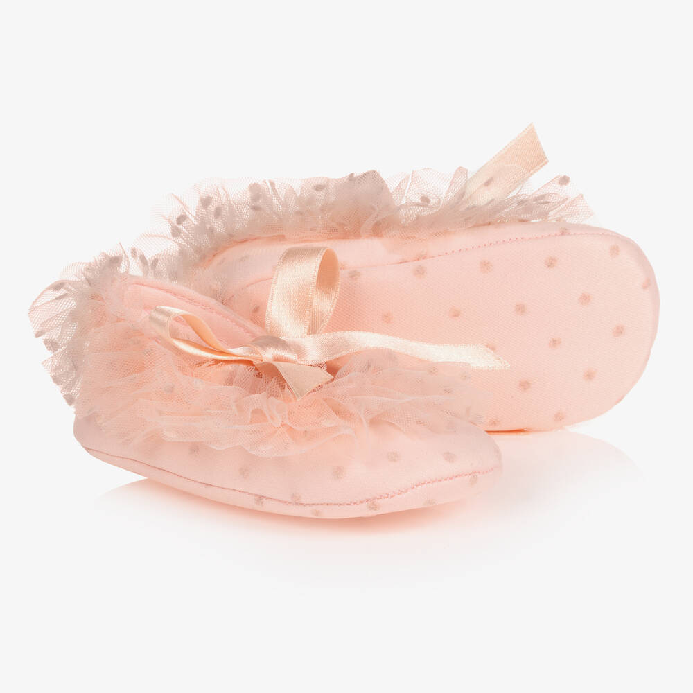 Monnalisa - Розовые пинетки с тюлем | Childrensalon