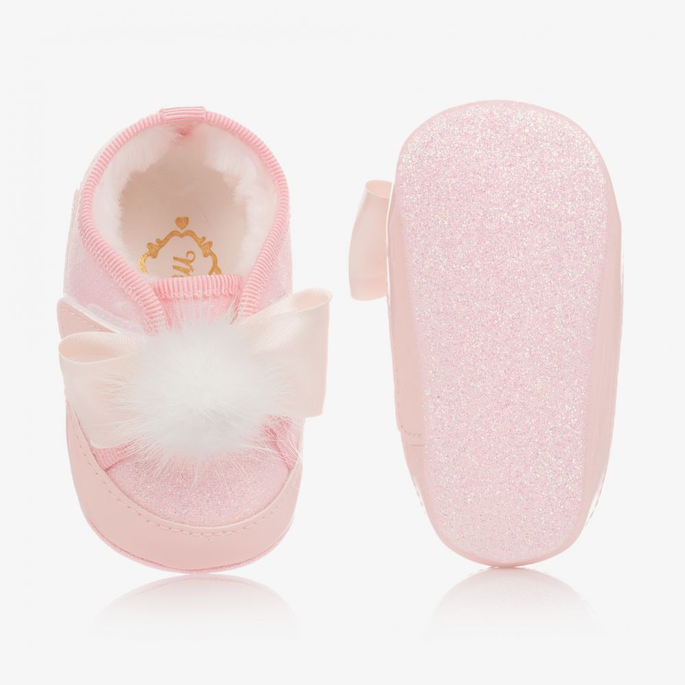 موناليزا-حذاء قماش لون زهري لمرحلة قبل المشي للمولودات | Childrensalon Outlet