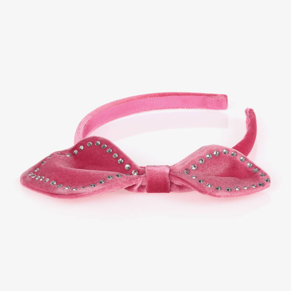 موناليزا-طوق للشعر مخمل لون زهري للبنات | Childrensalon Outlet