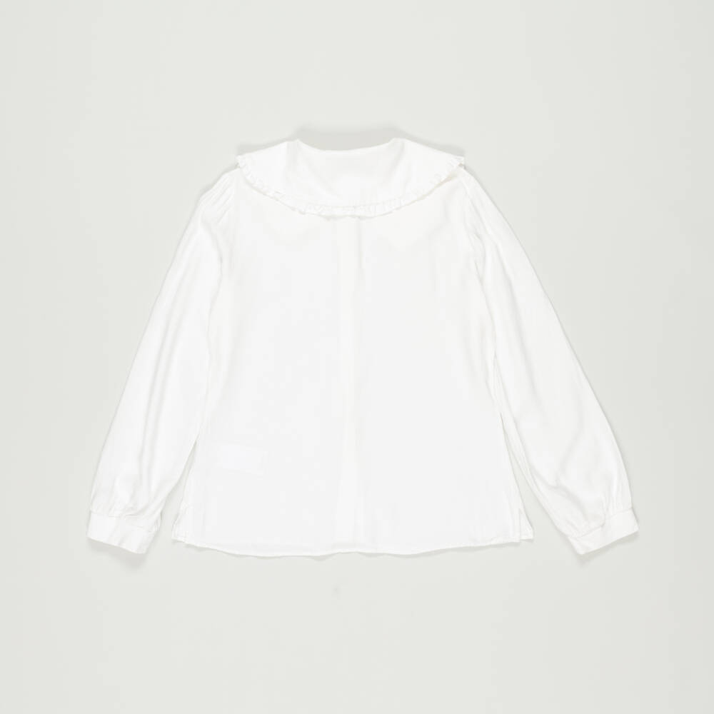 Monnalisa-Preloved Girls Ivory Flower Blouse (10 years) | Childrensalon Outlet