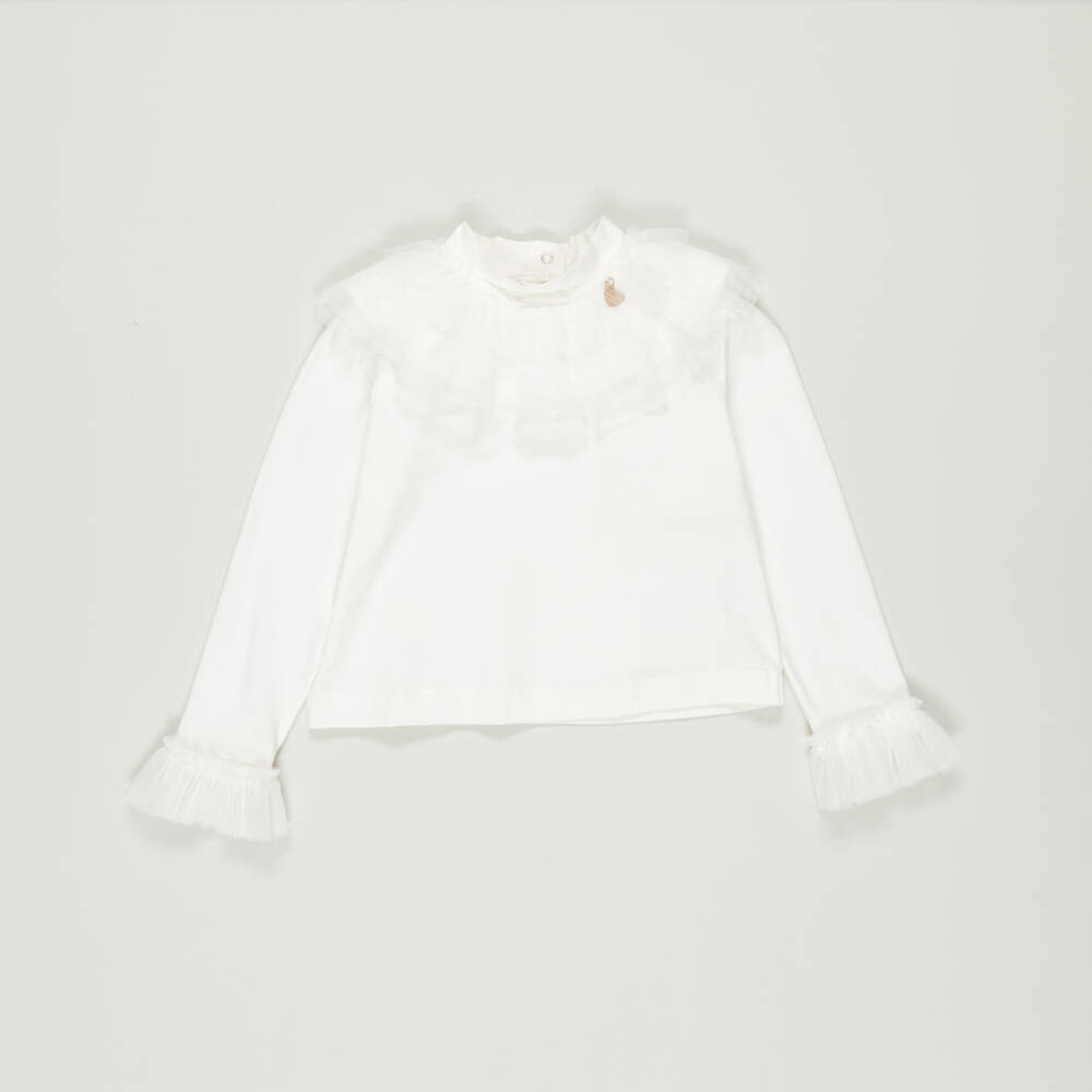 Monnalisa-Preloved Girls Ivory Turtleneck Top (7 years) | Childrensalon Outlet