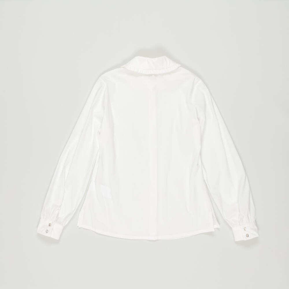 Monnalisa-PrelovedGirls Ivory Cotton Blouse (14 years) | Childrensalon Outlet