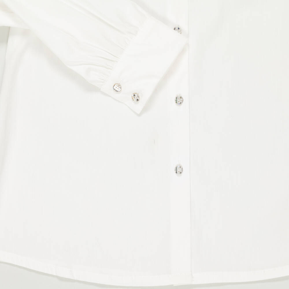 Monnalisa-PrelovedGirls Ivory Cotton Blouse (14 years) | Childrensalon Outlet