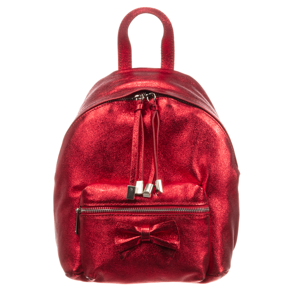 Monnalisa-Red Leather Backpack (26cm) | Childrensalon Outlet