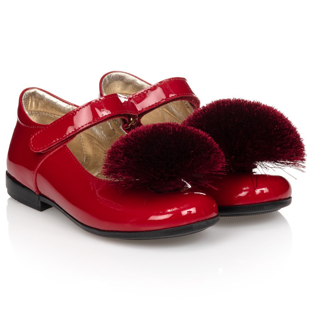 Monnalisa - Chaussures rouges en cuir verni | Childrensalon