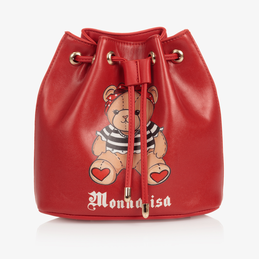 Monnalisa - Red Teddy Backpack (24cm) | Childrensalon