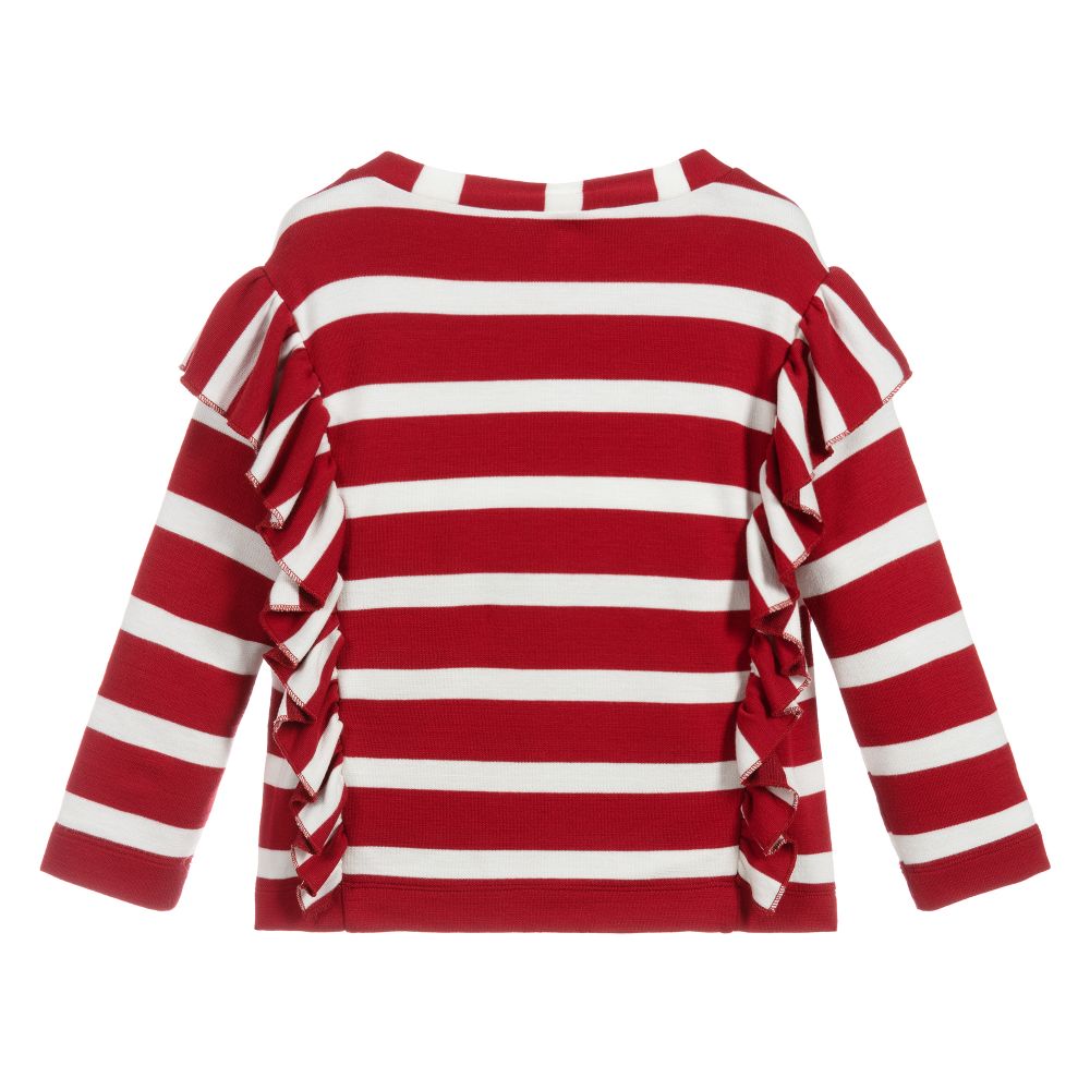 Monnalisa-Red & White Striped Disney Top | Childrensalon Outlet