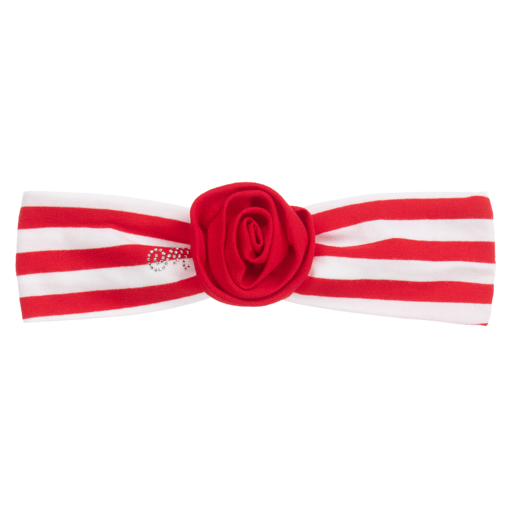 Monnalisa - Bandeau rayé rouge et blanc | Childrensalon