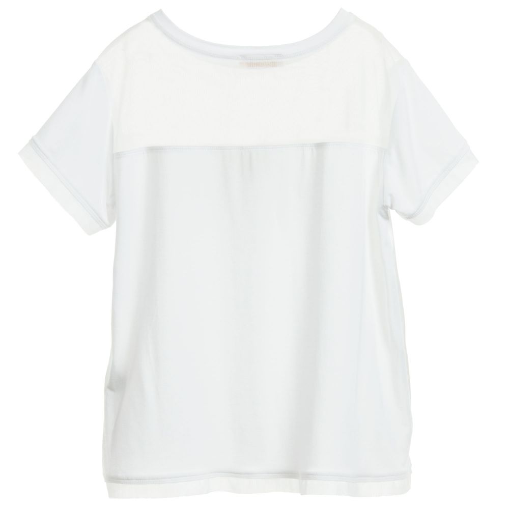 Monnalisa Chic-Silk Satin Sunglasses Print T-Shirt | Childrensalon Outlet