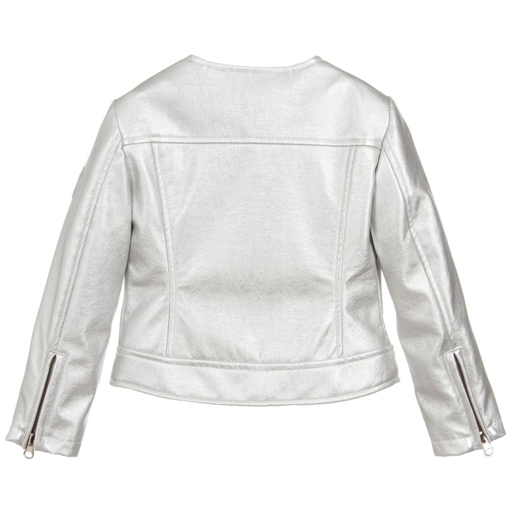 silver faux leather jacket