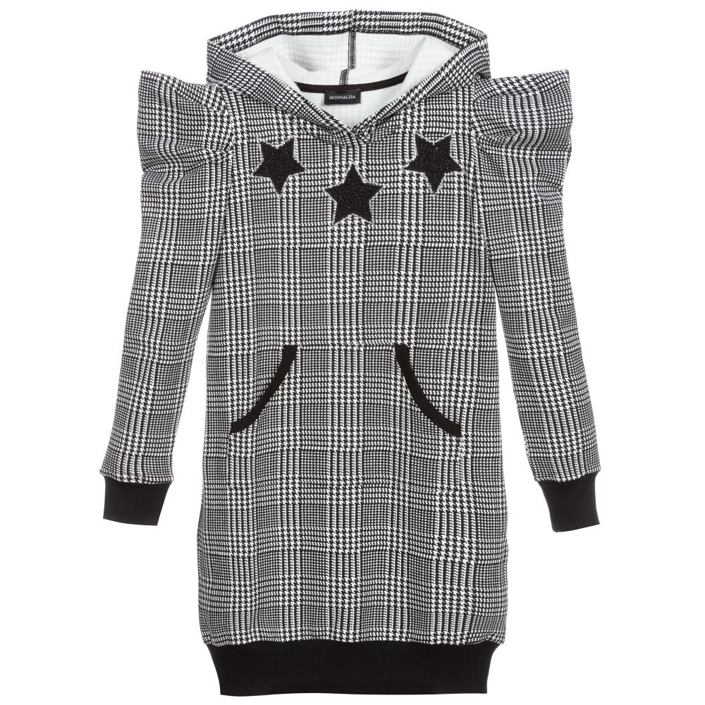 Monnalisa - Teen Black Houndstooth Dress | Childrensalon