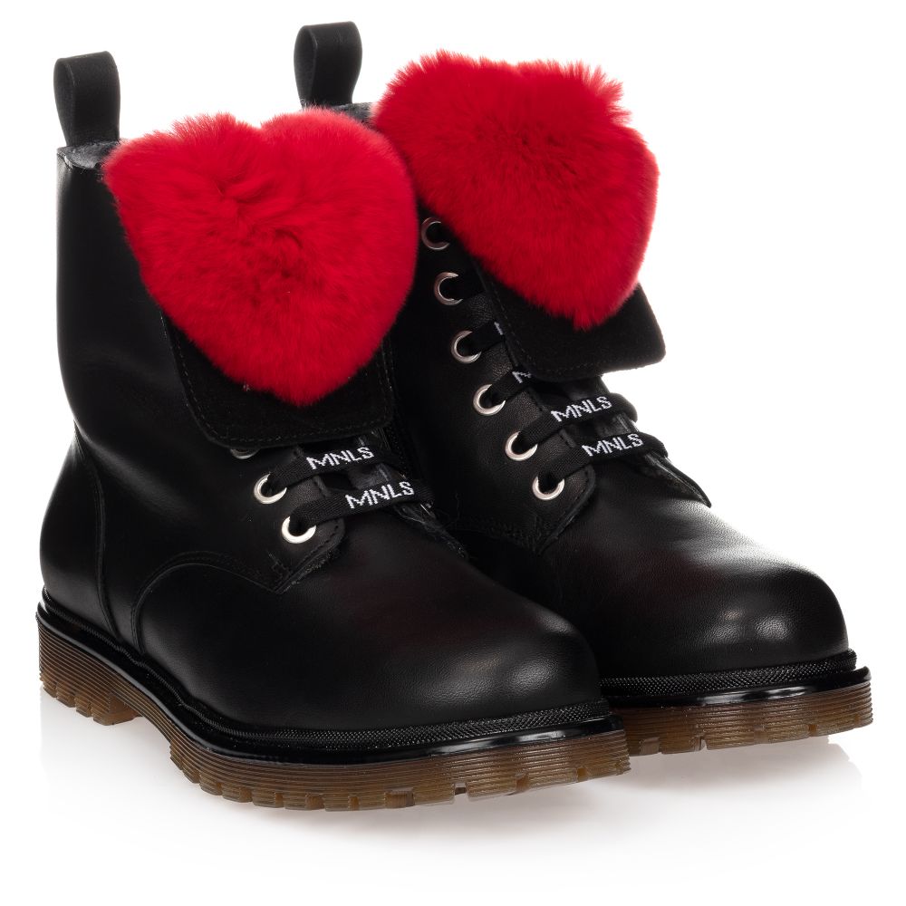 Monnalisa - Teen Black & Red Boots | Childrensalon