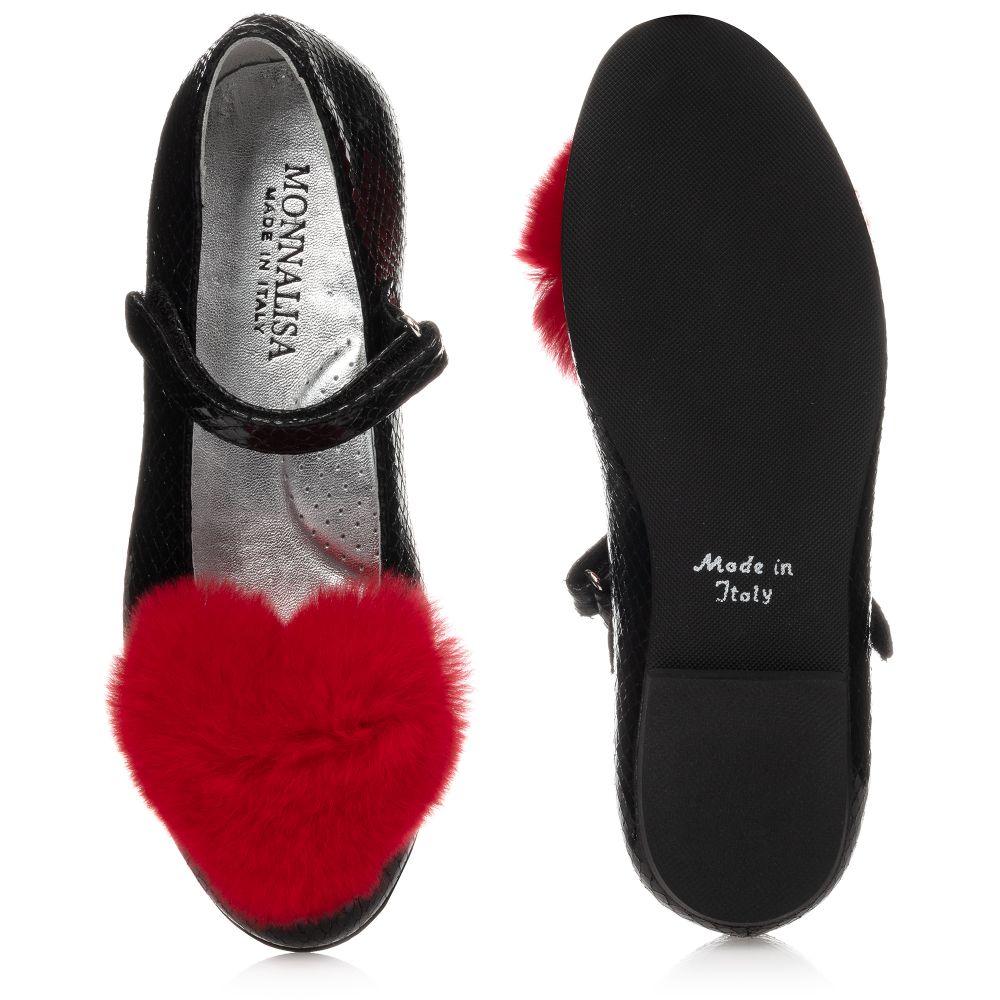 Monnalisa-Teen Black & Red Shoes | Childrensalon Outlet