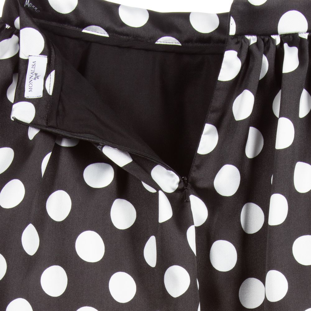Monnalisa-Teen Black & White Dot Skirt | Childrensalon Outlet