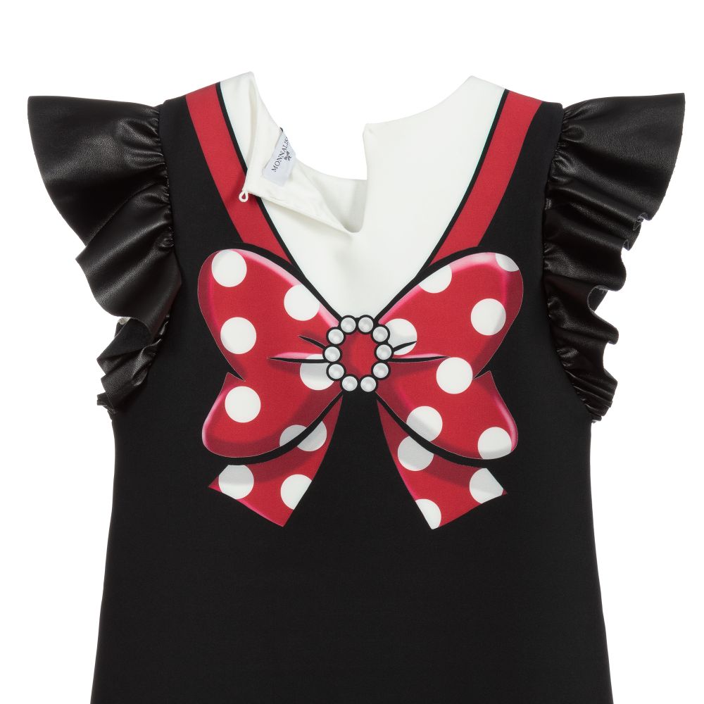 Monnalisa-Teen Black & White Olive Dress | Childrensalon Outlet