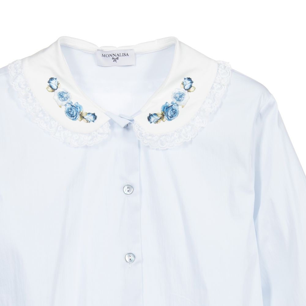 موناليزا-Teen Blue Floral Cotton Shirt | Childrensalon Outlet