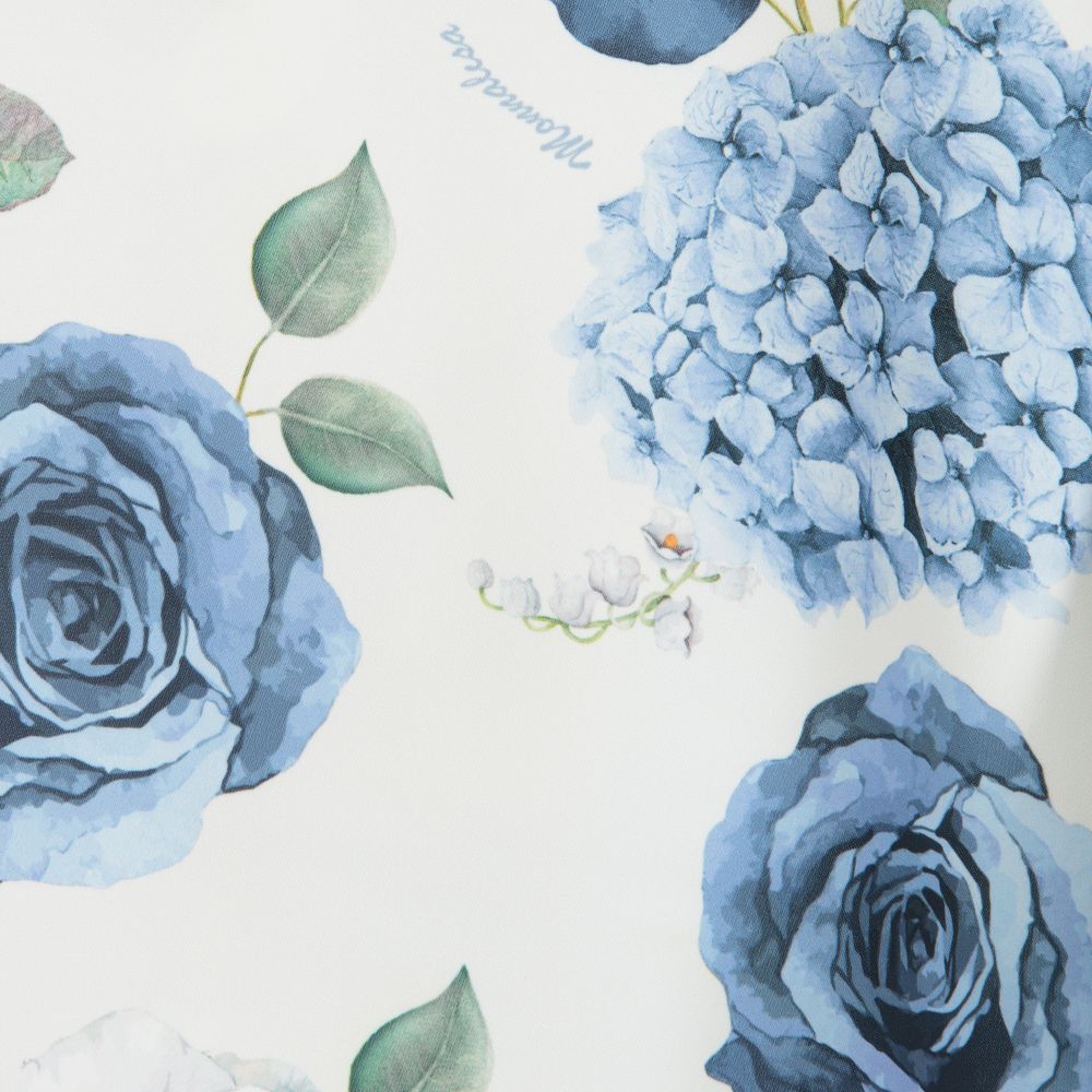 Monnalisa-Teen Blue Floral Cropped Top | Childrensalon Outlet