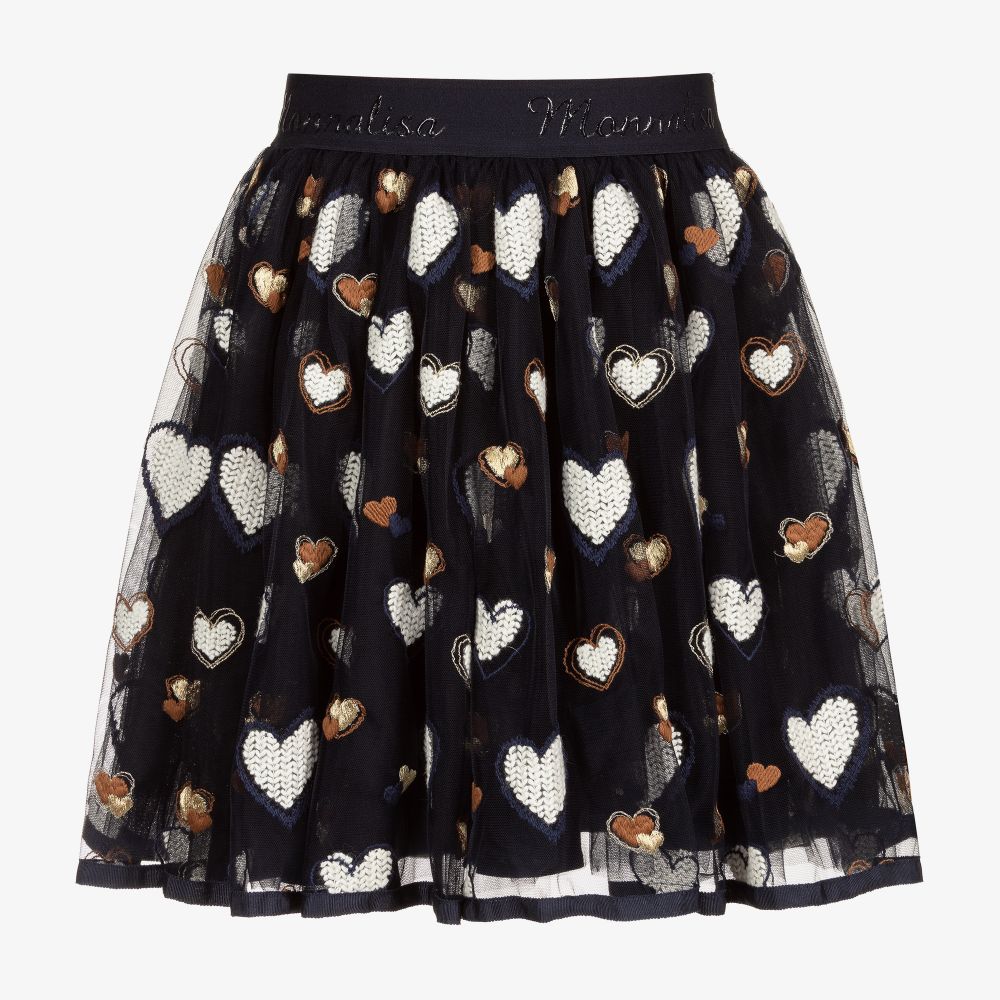 Monnalisa - Teen Blue Heart Skirt | Childrensalon