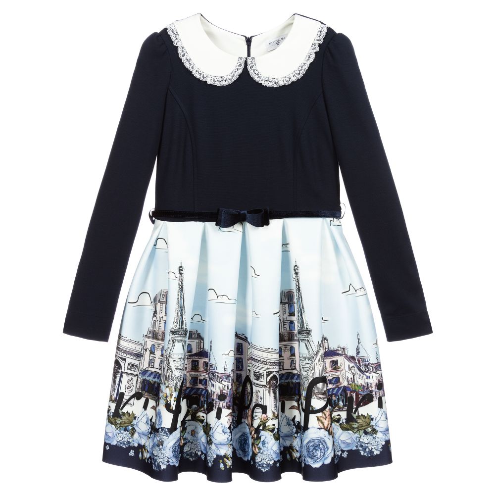 Monnalisa - Teen Blue Paris Dress | Childrensalon