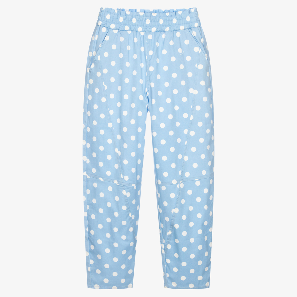 Monnalisa - Teen Blue Polka Dot Trousers | Childrensalon