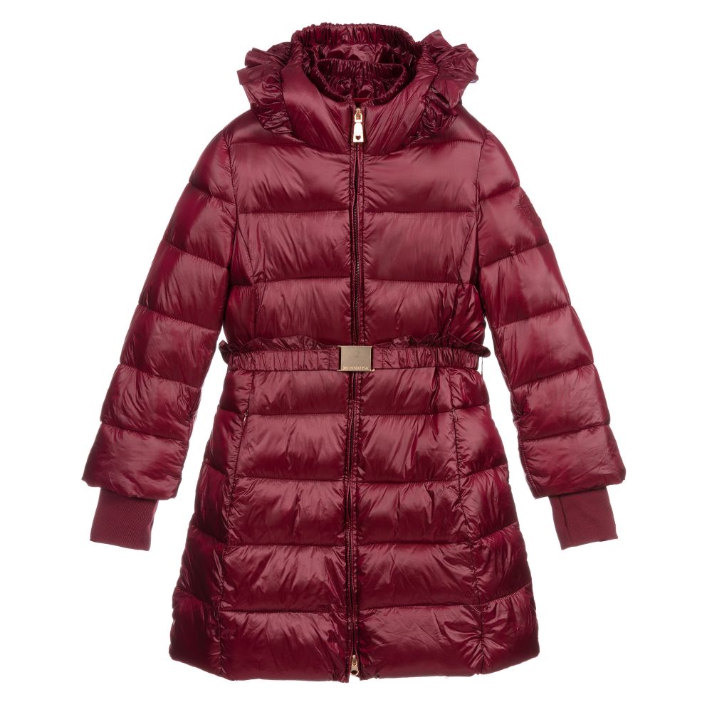 Monnalisa - Teen Burgundy Red Puffer Coat | Childrensalon
