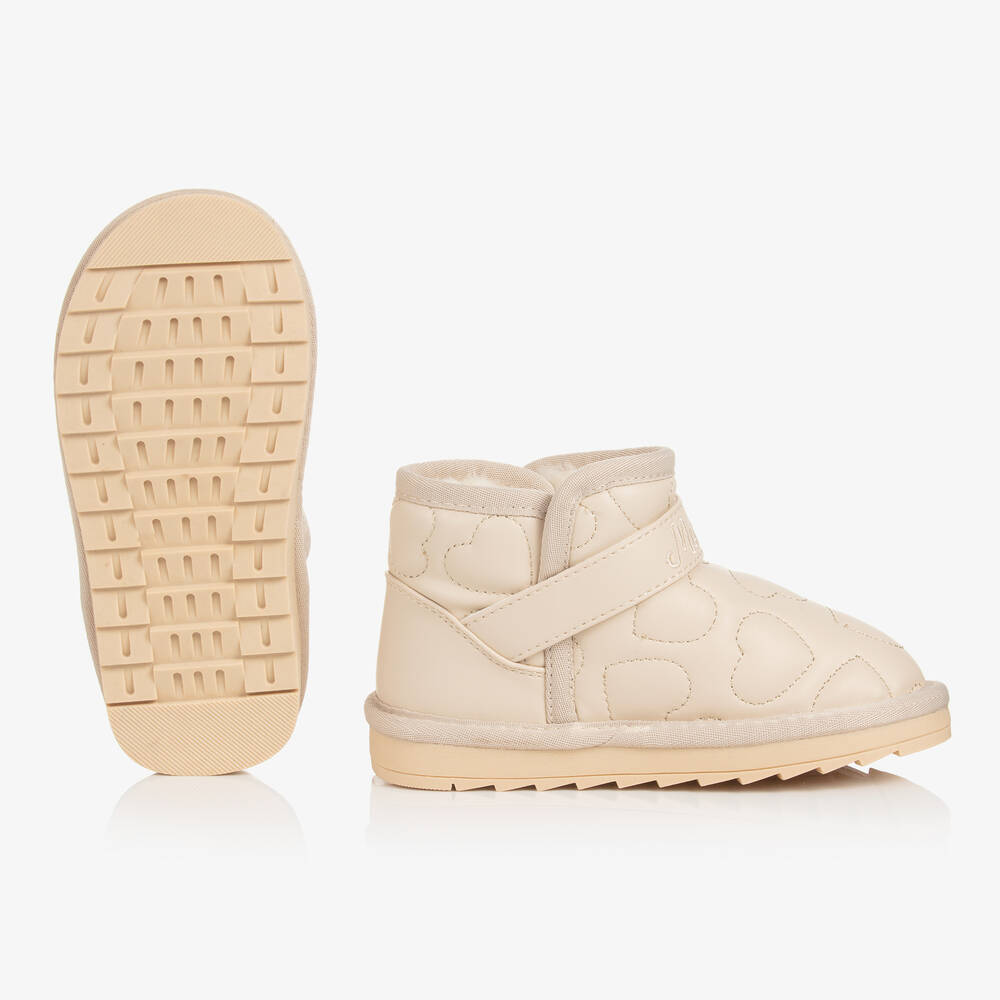 Monnalisa-Teen Girls Beige Faux Leather Boots | Childrensalon Outlet