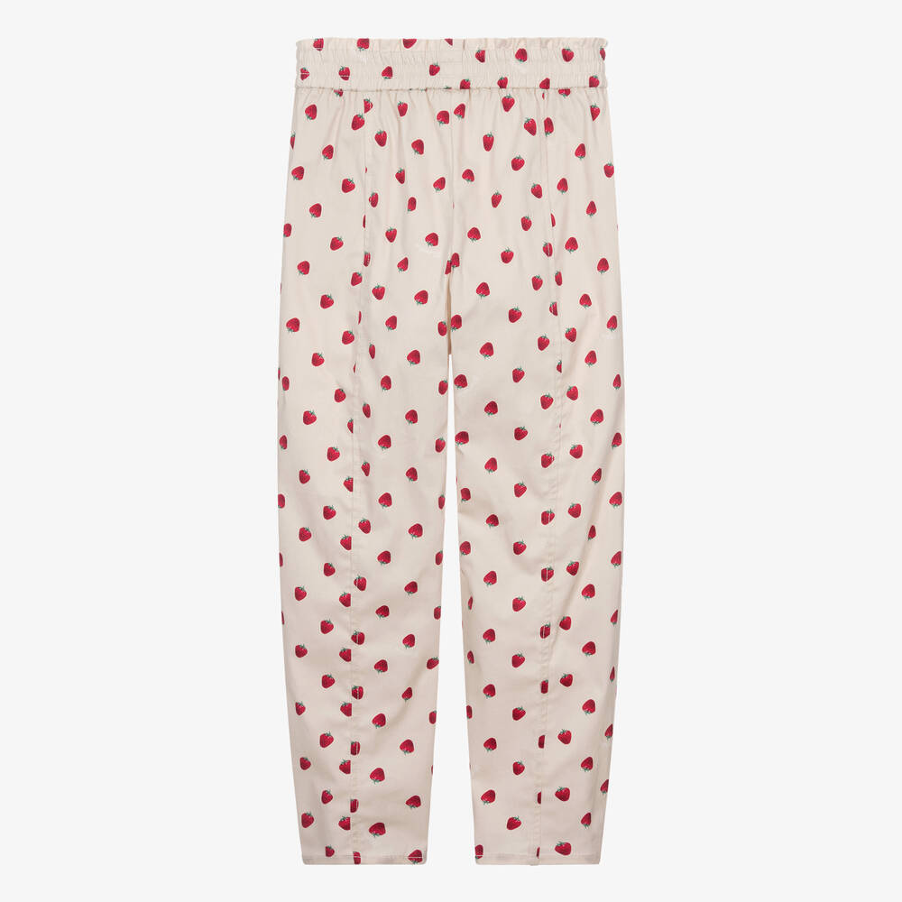 Monnalisa-بنطلون رياضي قطن لون بيج فاتح للمراهقات | Childrensalon Outlet