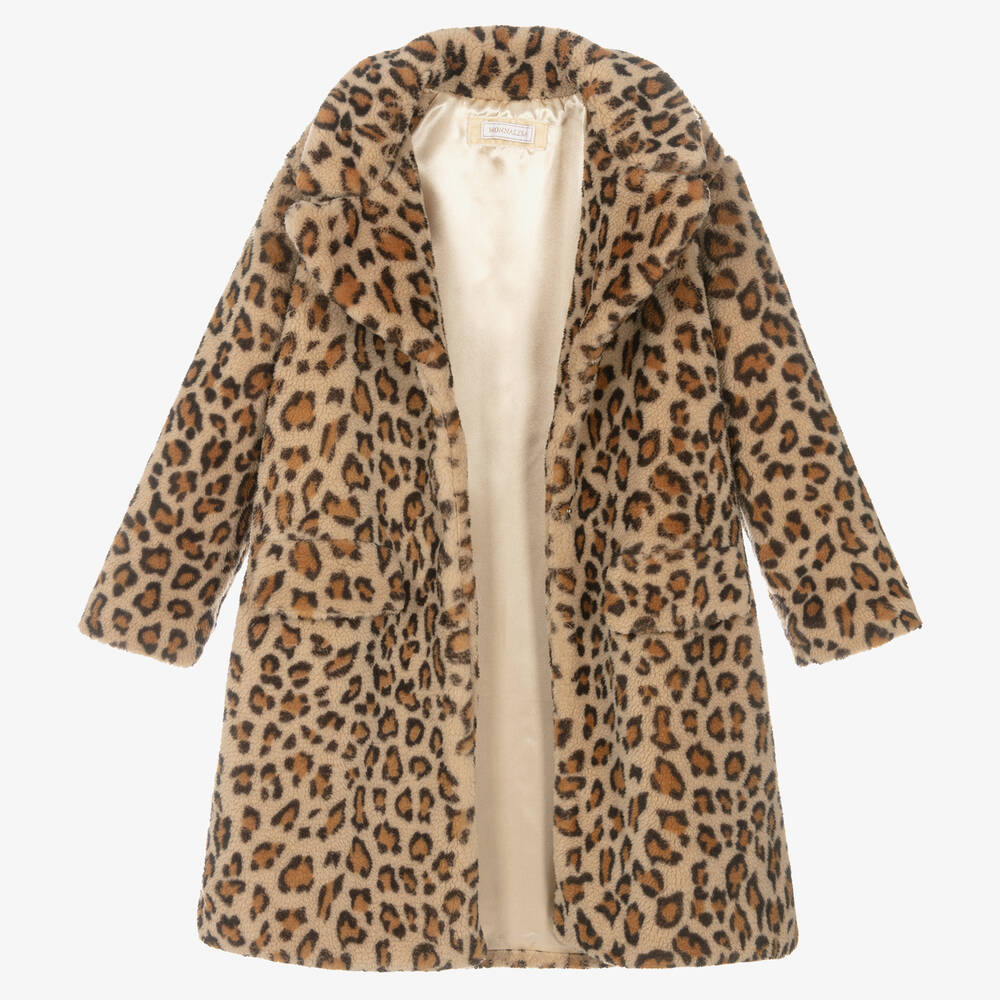 Monnalisa-معطف تينز بناتي فليس لون بيج | Childrensalon Outlet