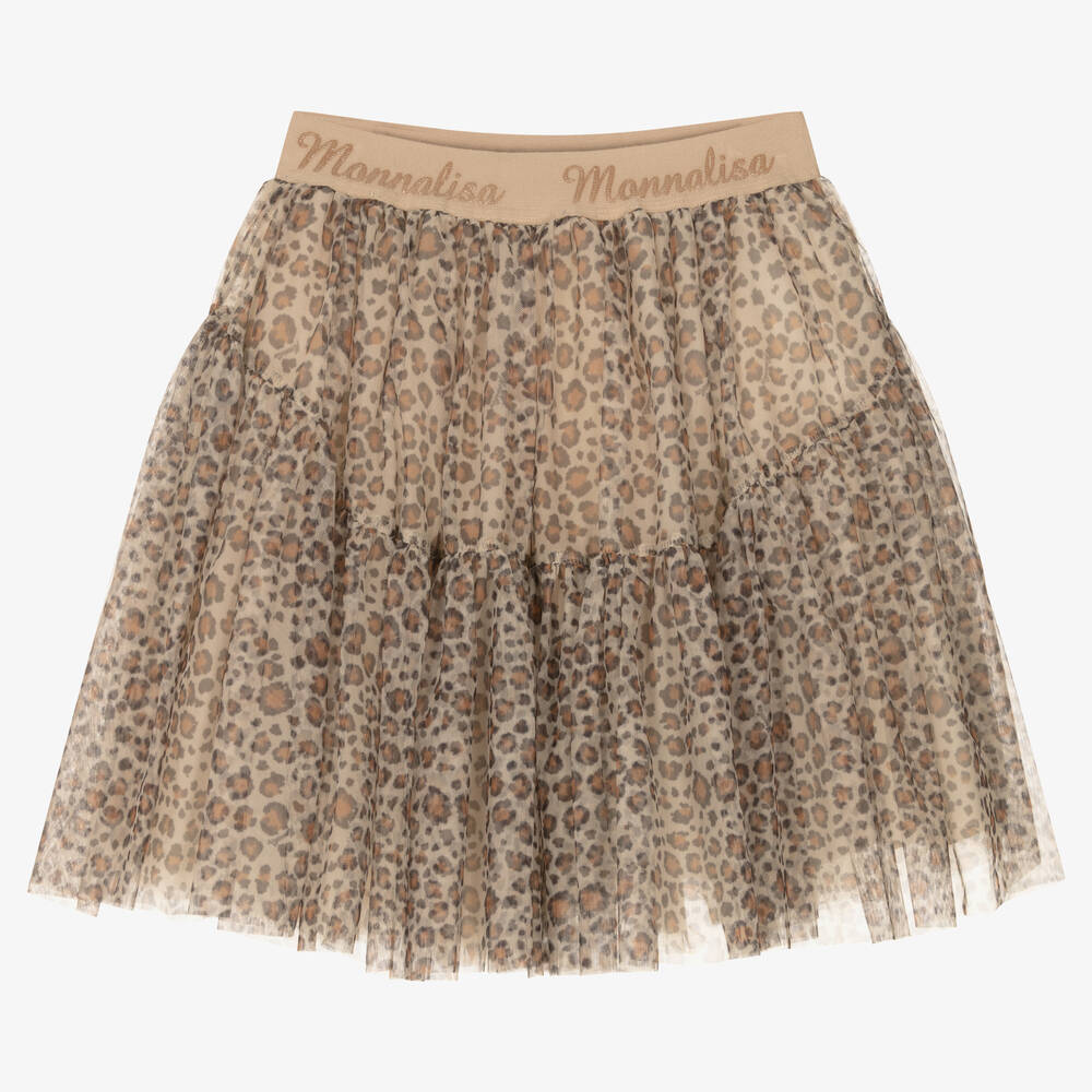 Monnalisa - Бежевая юбка из тюля для девочек-подростков | Childrensalon